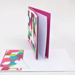 Weihnachtskarte Weihnachtsbaum pink-bunt