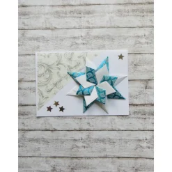 Weihnachtskarte, Weihnachtsstern, türkis,weiß, Geldgeschenk.