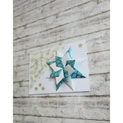 Weihnachtskarte, Weihnachtsstern, türkis,weiß, Geldgeschenk.