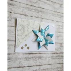 Weihnachtskarte, Weihnachtsstern, türkis,weiß, Geldgeschenk.