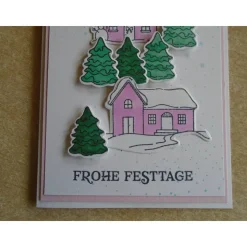 Weihnachtskarte Winterdorf Weihnachtskarten Weihnachtspost Weihnachten Weihnachtsgrüsse Weihnachten Handgemacht