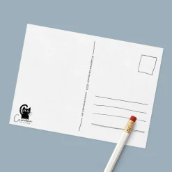 Weihnachtskarte „Winterelfen & Katzenzauber“ – eisblaue, nostalgische Postkarte im viktorianischen Stil - DIN A6