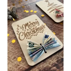 Weihnachtskarten aus Holz, Geldgeschenk aus Holz, Grußkarten