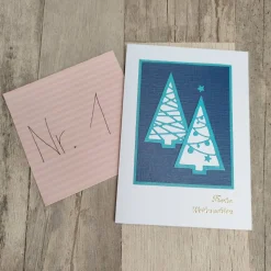 Weihnachtskarten in blau