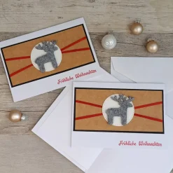 Weihnachtskarten mit grauem Rentier