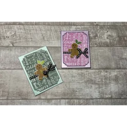 Weihnachtskarten mit Lebkuchenmännchen, „Sending Cheer“, farbige Grußkarten zu Weihnachten, Glitzer, Stampin‘ Up!