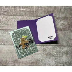 Weihnachtskarten mit Lebkuchenmännchen, „Sending Cheer“, farbige Grußkarten zu Weihnachten, Glitzer, Stampin‘ Up!