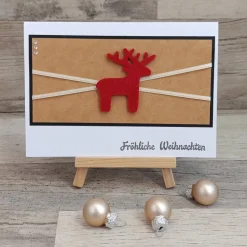 Weihnachtskarten mit rotem Rentier