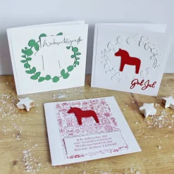 Weihnachtskarten oder 3er-Set "God Jul" aus der Manufaktur Karla