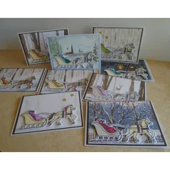 Weihnachtskarten  Schlittenfahrt Karte nach Wahl Weihnachtskarte