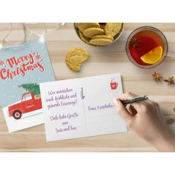 Weihnachtskarten Set Classic - 8 Postkarten, 4 Klappkarten mit Umschlag