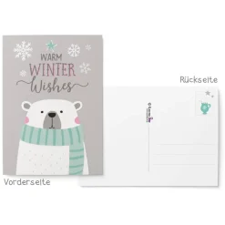 Weihnachtskarten Set Hygge - 8 Postkarten, 4 Klappkarten mit Umschlag