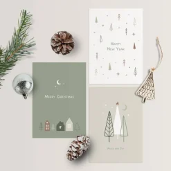 Weihnachtskarten Set *Peace and Joy* / Geschenkkarten für Weihnachten und Neujahr
