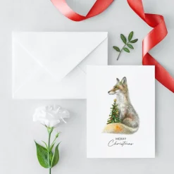 Weihnachtskarten Set *Waldtiere* / Aquarell Geschenkkarten für Weihnachten mit Tiermotiven