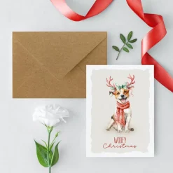Weihnachtskarten Set *Woofy Christmas* / Aquarell Geschenkkarten für Weihnachten mit Hundemotiven