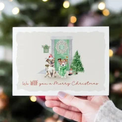 Weihnachtskarten Set *Woofy Christmas* / Aquarell Geschenkkarten für Weihnachten mit Hundemotiven