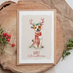 Weihnachtskarten Set *Woofy Christmas* / Aquarell Geschenkkarten für Weihnachten mit Hundemotiven
