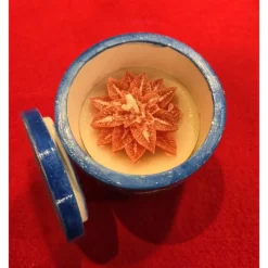 Weihnachtskerze - Duftkerze in Schale - Rotkardinal - Handverziert - Winterduft