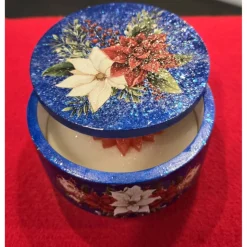 Weihnachtskerze - Duftkerze in Schale - Weihnachtsstern - Winterduft - Handverziert