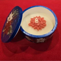 Weihnachtskerze - Duftkerze in Schale - Weihnachtsstern - Winterduft - Handverziert