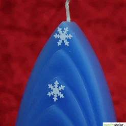 Weihnachtskerze personalisierbar – Kuppelmotiv-Kerze mit Rentier und Weihnachtsmann, handgegossen, ideal als Geschenk