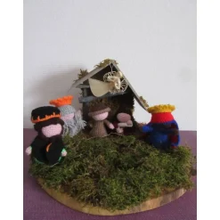 Weihnachtskrippe - Krippe handgefertigt - mit LED-Beleuchtung