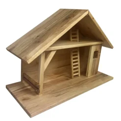 Weihnachtskrippe, Krippenstall Groß aus Erlenholz