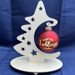 Weihnachtskugel „Lieblingsmensch“ mit Holzständer – liebevolle Geschenkidee & Dekoration