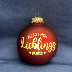 Weihnachtskugel „Lieblingsmensch“ mit Holzständer – liebevolle Geschenkidee & Dekoration
