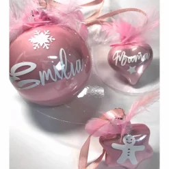 Weihnachtskugel mit Namen aus Glas in verschiedenen Farben und Formen Christbaumkugel