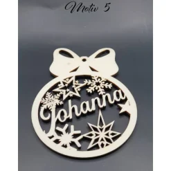 Weihnachtskugel personalisiert | Christbaumkugel mit Namen personalisiert | Baumschmuck aus Holz | Holz Weihnachtsschmuc