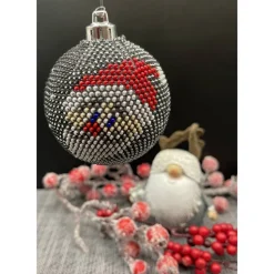 Weihnachtskugeln / Weihnachtsbaumschmuck/ Christbaumschmuck gehäkelt mit Baumwollgarn und kleinen Glasperlen