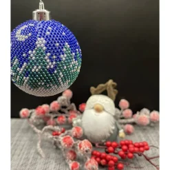 Weihnachtskugeln / Weihnachtsbaumschmuck/ Christbaumschmuck gehäkelt mit Baumwollgarn und kleinen Glasperlen