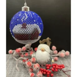 Weihnachtskugeln / Weihnachtsbaumschmuck/ Christbaumschmuck gehäkelt mit Baumwollgarn und kleinen Glasperlen