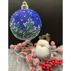 Weihnachtskugeln / Weihnachtsbaumschmuck/ Christbaumschmuck gehäkelt mit Baumwollgarn und kleinen Glasperlen