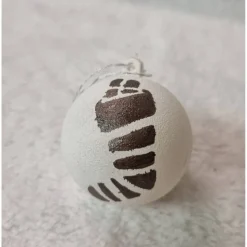 Weihnachtskugeln aus Acryl in Weiß, handbemalt, 5 Stück