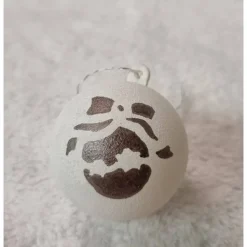 Weihnachtskugeln aus Acryl in Weiß, handbemalt, 5 Stück