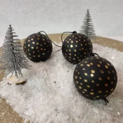 Weihnachtskugeln aus Acryl in Schwarz und Kupfer, handbemalt, verschiedene Ausführungen