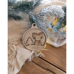 Weihnachtskugeln Elch Tannenbaum Personalisiert aus Holz Christbaumkugel Personalisiertes Geschenk-Weihnachtsbaumdeko