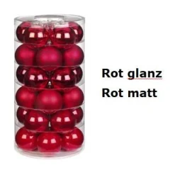 Weihnachtskugeln personalisiert mit Namen, Weihnachtsbaumkugeln aus Glas (Durchmesser 6cm) in 24 verschiedenen Farben