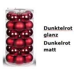 Weihnachtskugeln personalisiert mit Namen, Weihnachtsbaumkugeln aus Glas (Durchmesser 6cm) in 24 verschiedenen Farben