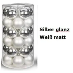 Weihnachtskugeln personalisiert mit Namen, Weihnachtsbaumkugeln aus Glas (Durchmesser 6cm) in 24 verschiedenen Farben
