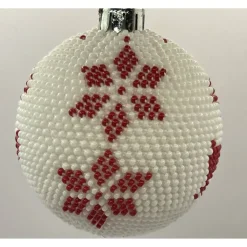 Weihnachtskugeln/Weihnachtbaumschmuck/Weihnachtsdeko aus Glasperlen gehäkelt