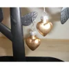 Weihnachtskugel-Ohrringe, Christbaumkugeln, Weihnachtskugeln, Ohrringe Herzen gold matt