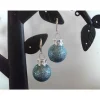 Weihnachtskugel-Ohrringe, Christbaumkugeln, Weihnachtskugeln, Ohrringe Blau Glitzer
