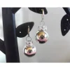 Weihnachtskugel-Ohrringe, Christbaumkugeln, Weihnachtskugeln, Ohrringe silber