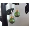 Weihnachtskugel-Ohrringe, Christbaumkugeln, Weihnachtskugeln, Ohrringe Grün Glitzer