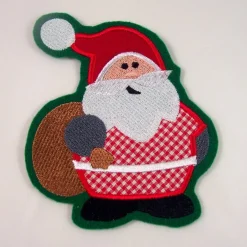 Weihnachtsmann Applikation, Aufnäher Weihnachtsmann,