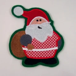 Weihnachtsmann Applikation, Aufnäher Weihnachtsmann,
