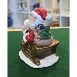 Weihnachtsmann auf Schlitten - Keramik - Weihnachtsdekoration - Nikolaus